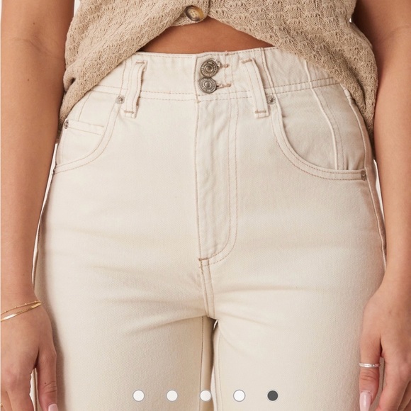 Free People aster straight leg jeans in ecru-White - Picture 7 of 8